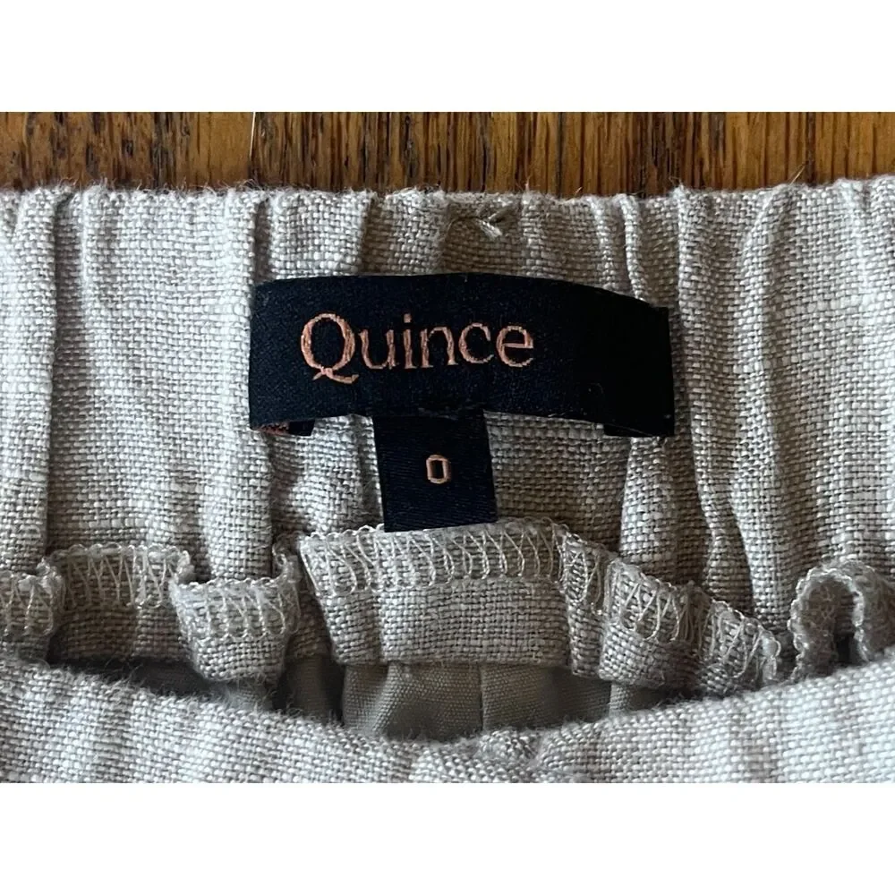 Quince Natural Linen-Blend Straight Leg Pants
